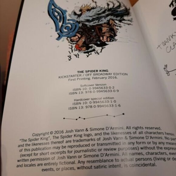 SIGNED The Spider King Graphic Novel Comic Josh Vann Simone D'Armini Kickstarter - Picture 3 of 12